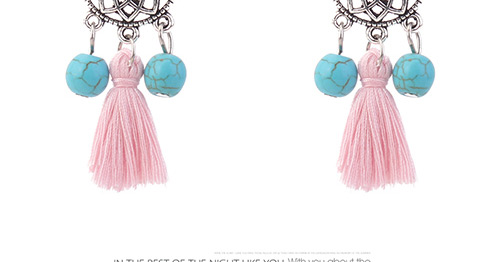 Bohemia Pink Wind Chimes Decorated Tassel Earrings,Drop Earrings