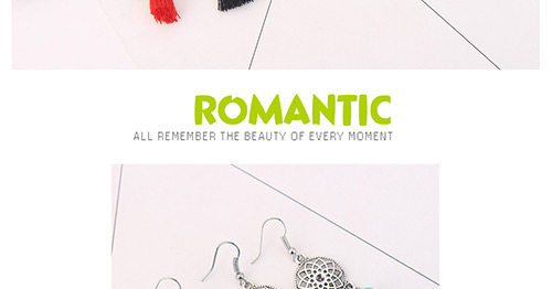 Bohemia Red Wind Chimes Decorated Tassel Earrings,Drop Earrings
