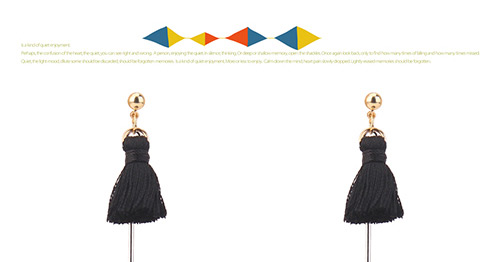 Fashion Black Star Shape Decorated Tassel Earrings,Drop Earrings