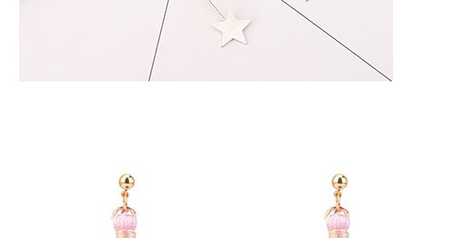 Fashion White Star Shape Decorated Tassel Earrings,Drop Earrings