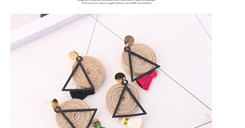 Personality Black Triangle Shape Decorated Tassel Earrings,Drop Earrings