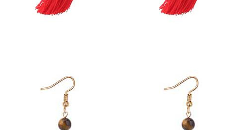 Bohemia Brown Long Tassel Decorated Earrings,Drop Earrings