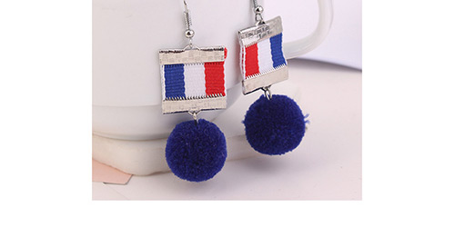 Retro Gray Color-matching Decorated Pom Earrings,Drop Earrings