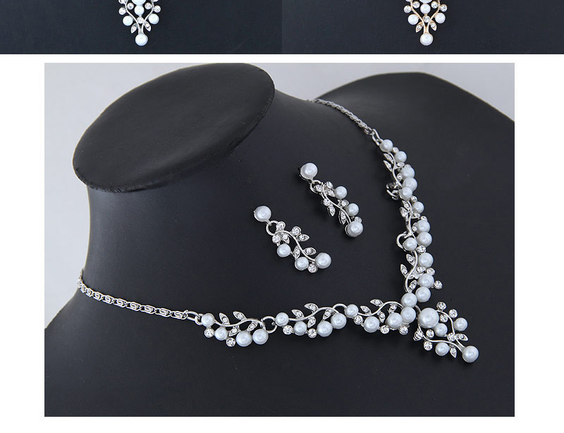 Fashion Silver Color Leaf Shape Decorated Jewelry Set,Jewelry Sets