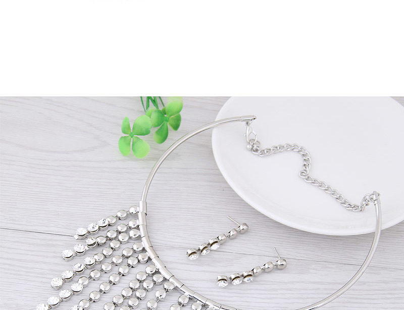 Fashion Silver Color Diamond Decorated Jewelry Set,Jewelry Sets