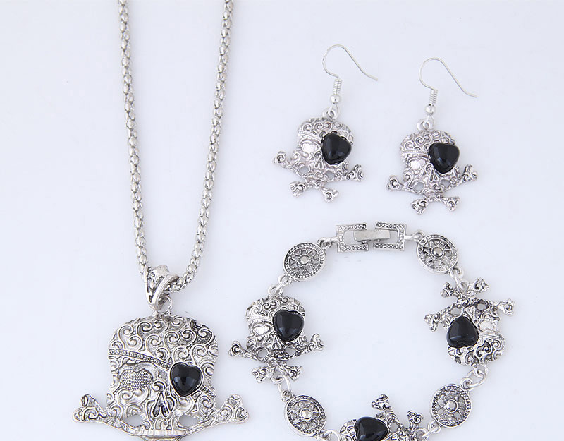 Trendy Black Skeleton Shape Decorated Jewelry Sets,Jewelry Sets