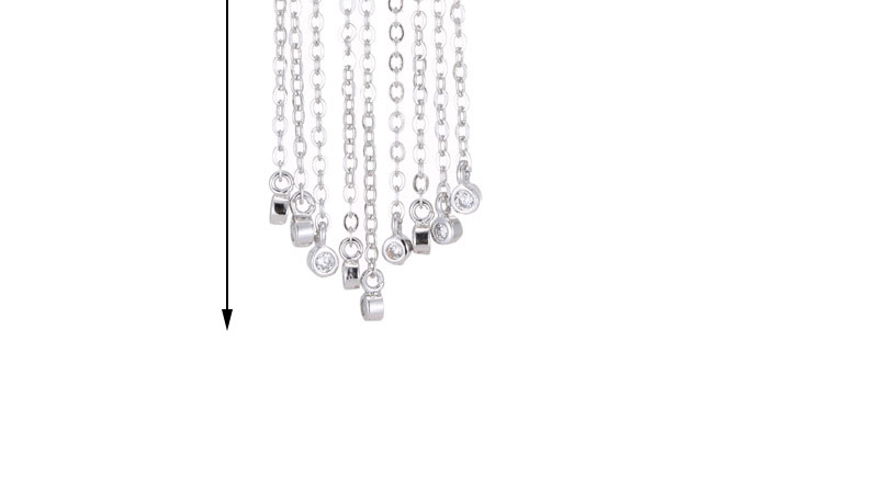 Luxury Silver Color Star &moon Shape Decorated Tassel Earrings,Drop Earrings