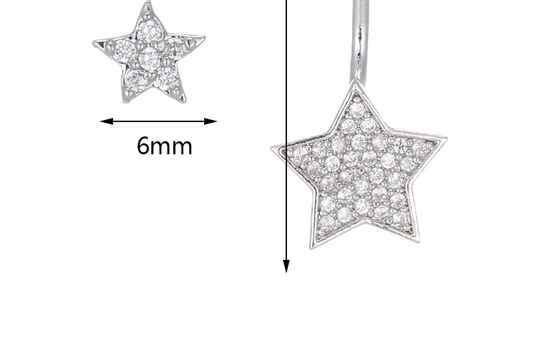 Elegant Silver Color Star Shape Decorated Earrings,Drop Earrings