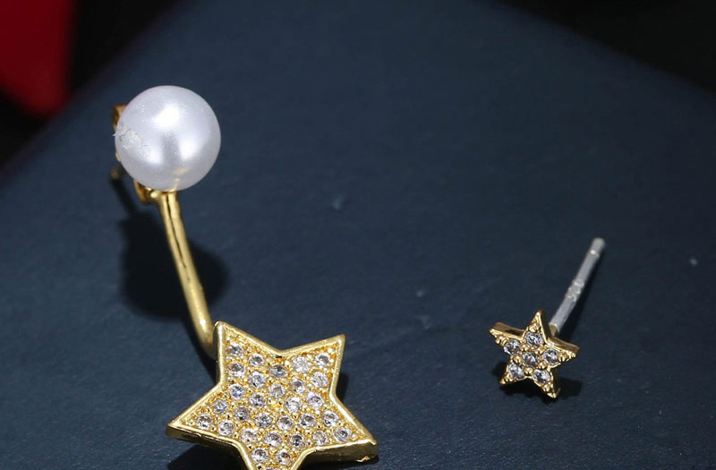 Elegant Gold Color Star Shape Decorated Earrings,Drop Earrings