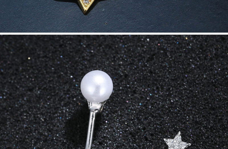Elegant Silver Color Star Shape Decorated Earrings,Drop Earrings