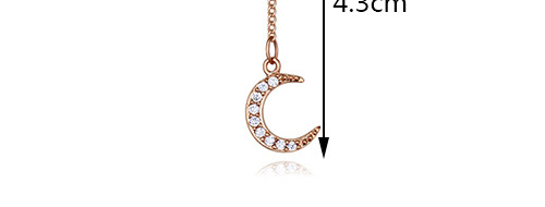 Elegant Silver Color Moon Shape Decorated Necklace,Crystal Necklaces
