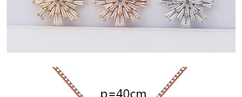Elegant Rose Gold Color Snow Shape Decorated Necklace,Crystal Necklaces