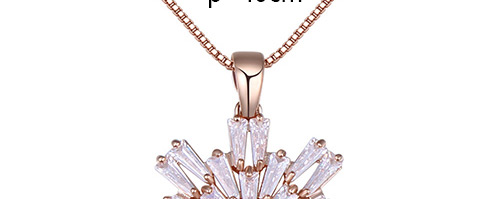 Elegant Rose Gold Color Snow Shape Decorated Necklace,Crystal Necklaces