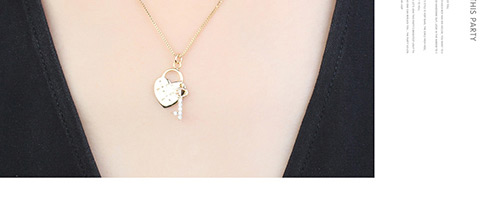 Fashion Rose Gold Color Heart Shape Decorated Necklace,Crystal Necklaces