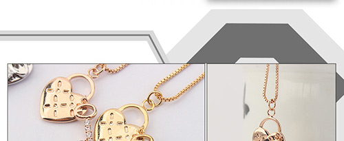 Fashion Gold Color Heart Shape Decorated Necklace,Crystal Necklaces