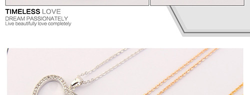 Fashion Silver Color Hollow Out Heart Decorated Necklace,Crystal Necklaces