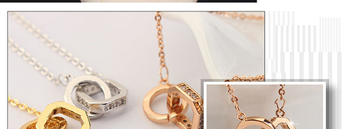 Fashion Rose Gold Color Cross Design Decorated Necklace,Crystal Necklaces