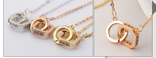 Fashion Gold Color Cross Design Decorated Necklace,Crystal Necklaces