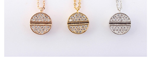 Fashion Rose Gold Color Round Shape Decorated Necklace,Crystal Necklaces