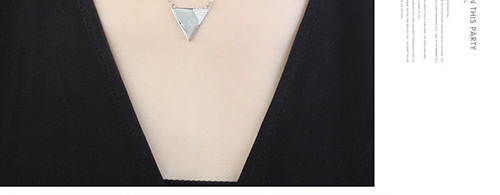 Fashion Silver Color Triangle Shape Decorated Necklace,Crystal Necklaces