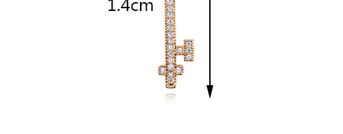 Elegant Rose Gold Color Key Shape Decorated Necklace,Crystal Necklaces
