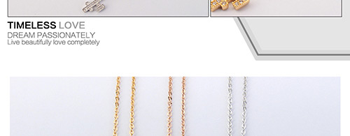 Elegant Silver Color Key Shape Decorated Necklace,Crystal Necklaces