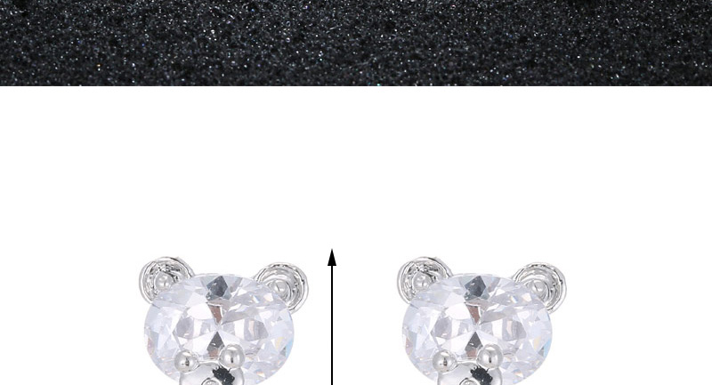 Lovely Silver Color Little Bear Shape Decorated Earrings,Stud Earrings