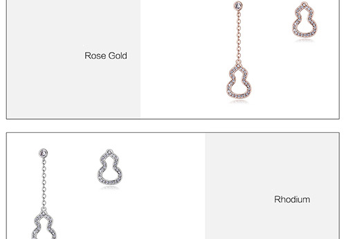 Lovely Rose Gold Gourd Shape Decorated Earrings,Crystal Earrings