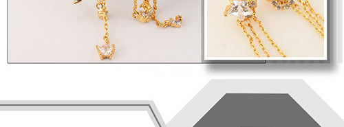 Elegant Gold Tassel Decorated Earrings,Crystal Earrings