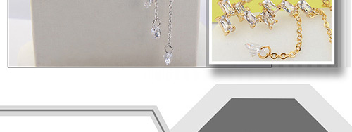 Elegant Gold Square Shape Diamond Decorated Earrings,Crystal Earrings