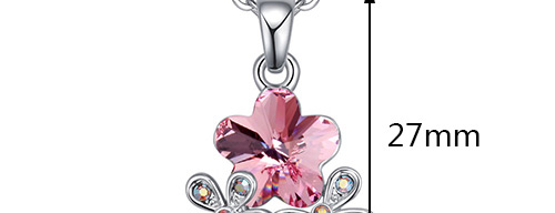 Fashion Pink Flower Shape Decorated Necklace,Crystal Necklaces