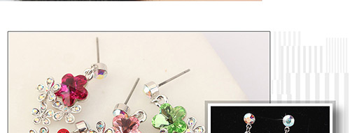 Fashion Green Flower Shape Decorated Earrings,Crystal Earrings