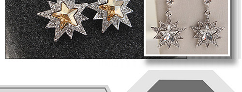 Fashion Gold Color Star Shape Decorated Earrings,Crystal Earrings