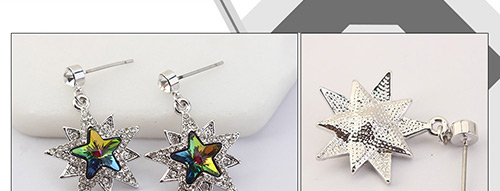 Fashion Silver Color Star Shape Decorated Earrings,Crystal Earrings