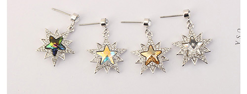 Fashion Multi-color Star Shape Decorated Earrings,Crystal Earrings