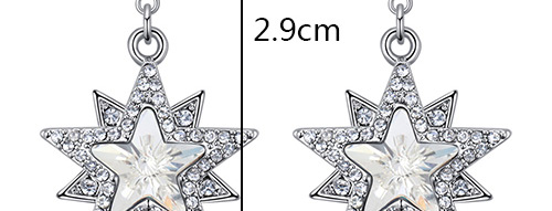 Fashion Multi-color Star Shape Decorated Earrings,Crystal Earrings