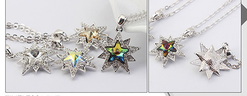 Fashion Multi-color Star Shape Decorated Necklace,Crystal Necklaces