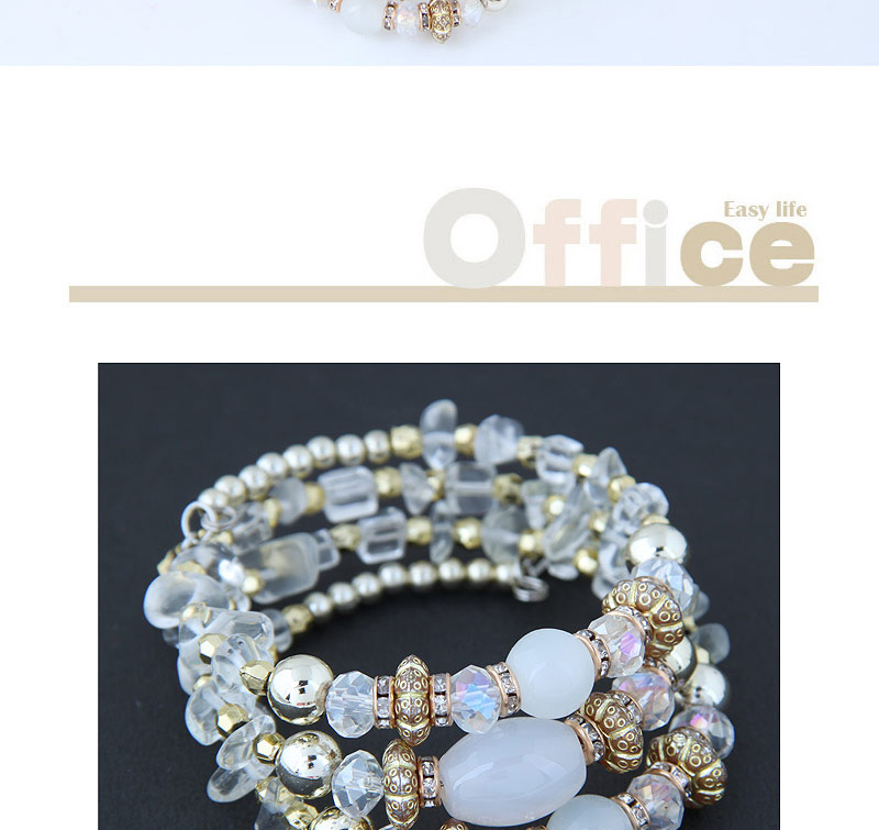 Elegant White Round Shape Decorated Multilayer Bracelet,Fashion Bracelets