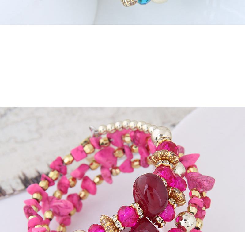 Elegant Plum-red Round Shape Decorated Multilayer Bracelet,Fashion Bracelets