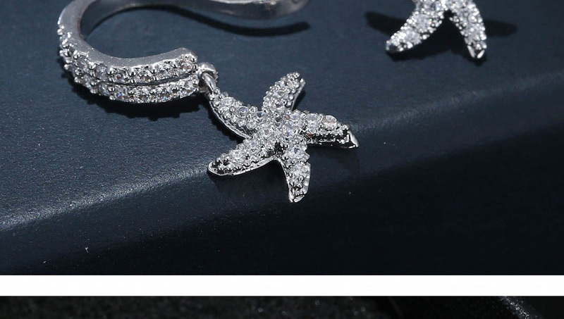 Elegant Silver Color Starfish Shepe Decorated Earrings,Stud Earrings