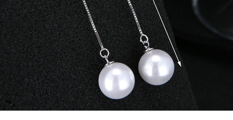 Elegant Silver Color Round Shape Decorated Earrings,Drop Earrings