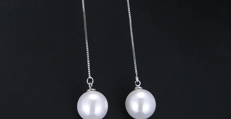 Elegant Silver Color Round Shape Decorated Earrings,Drop Earrings