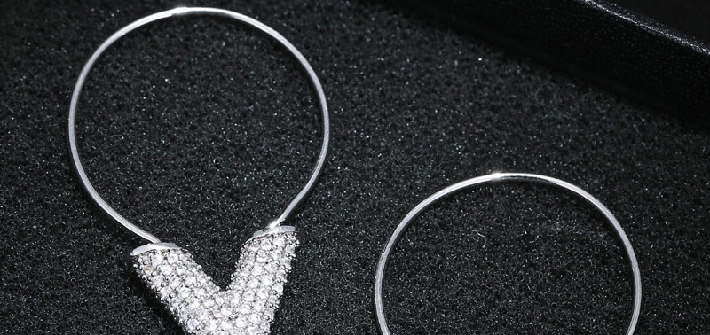 Elegant Silver Color Vletter Decorated Earrings,Drop Earrings