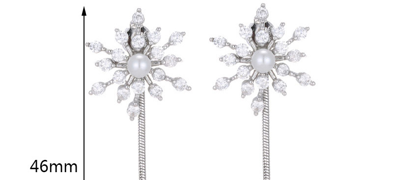 Elegant Silver Color Snowflower Shape Decorated Earrings,Drop Earrings