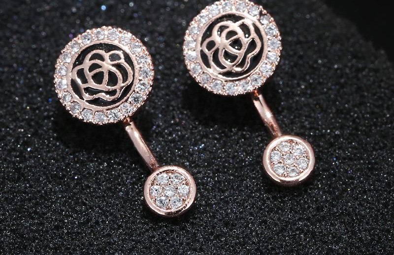 Elegant Silver Color Hollow Out Rose Decorated Earrings,Stud Earrings