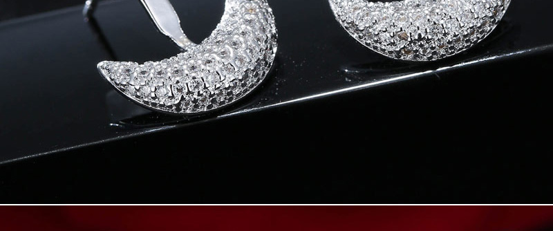 Lovely Silver Color Moon Shape Decorated Earrings,Stud Earrings