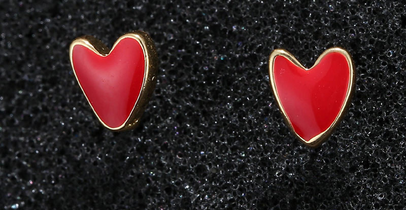 Lovely Red Heart Shape Decorated Earrings,Stud Earrings