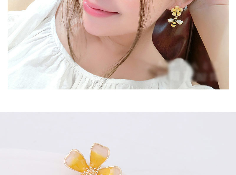 Fashion Yellow Bee&flower Shape Decorated Earrings,Stud Earrings