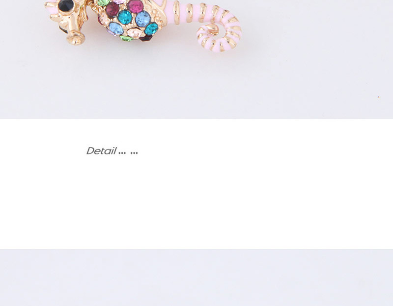 Fashion Pink+gold Color Hippocampus Shape Decorated Earrings,Stud Earrings