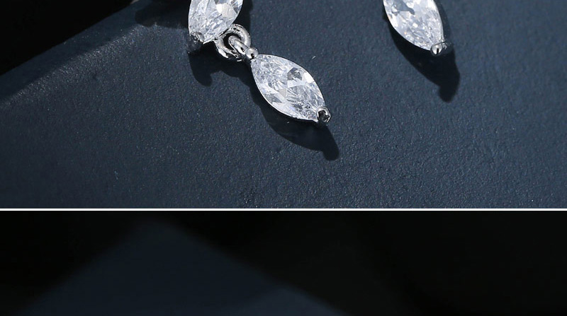 Fashion Silver Color Oval Shape Decorated Earrings,Drop Earrings
